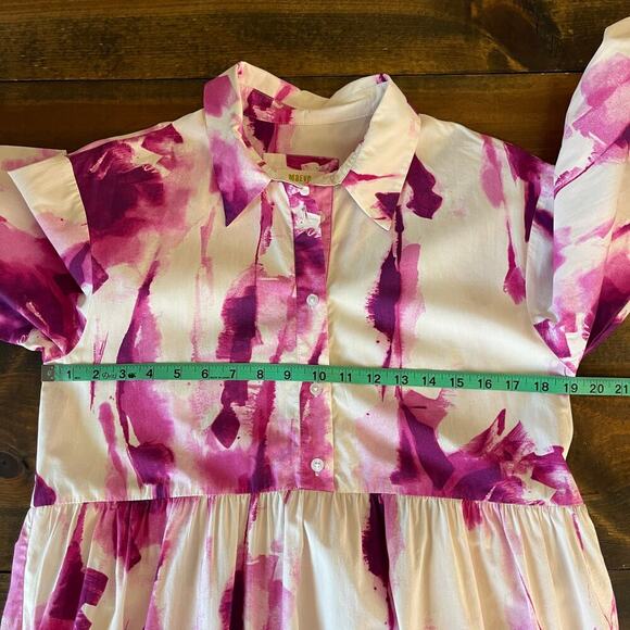 Anthropologie Maeve Bettina Dress Tiered Shirt Buttondown Watercolor Pink Small - Picture 11 of 13